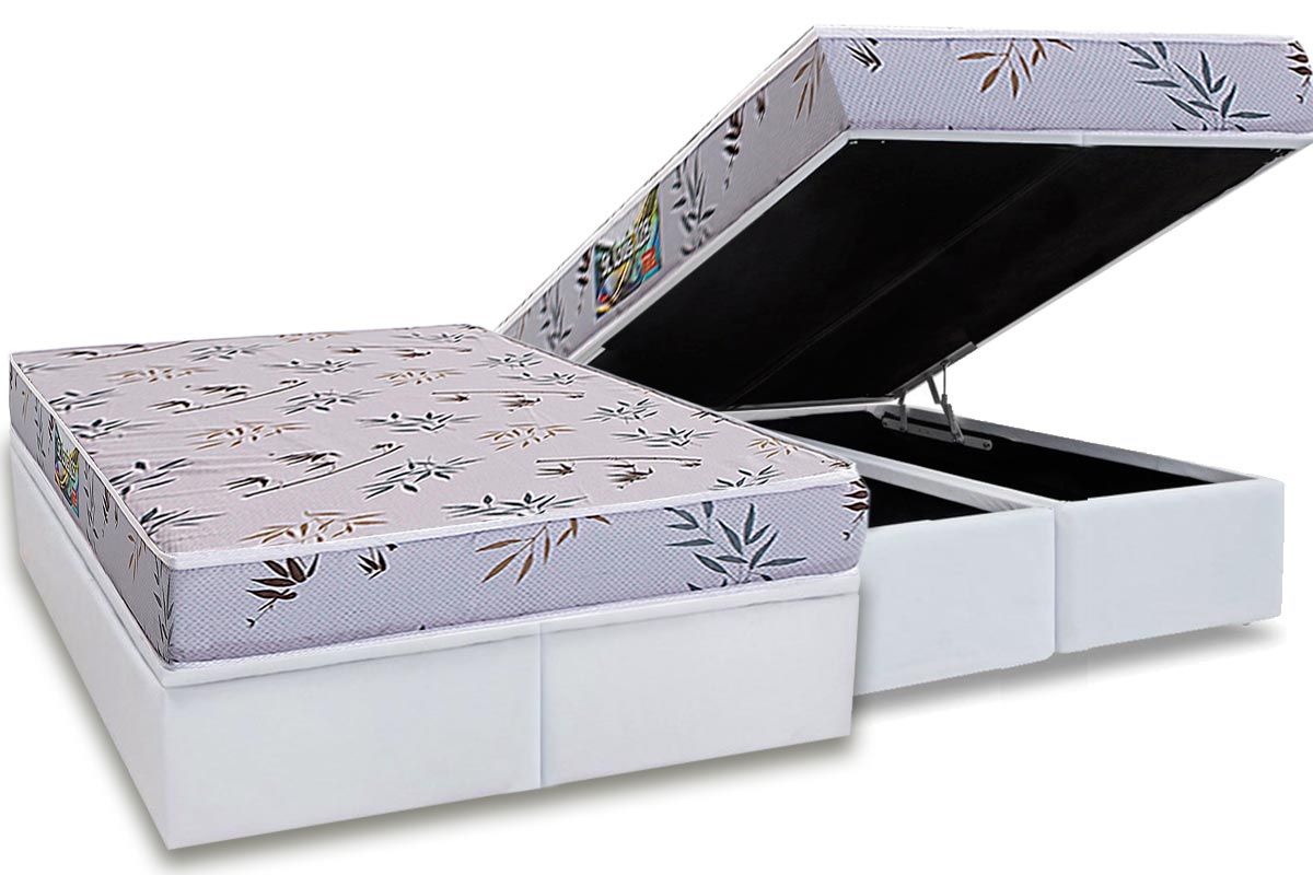 Cama Box Baú CRC +Colchão Espuma D28 St Louis Herval