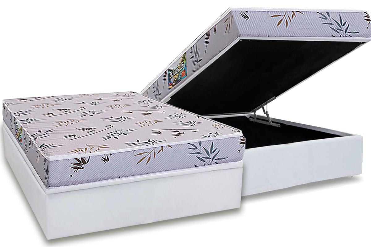 Cama Box Baú CRC +Colchão Espuma D28 St Louis Herval