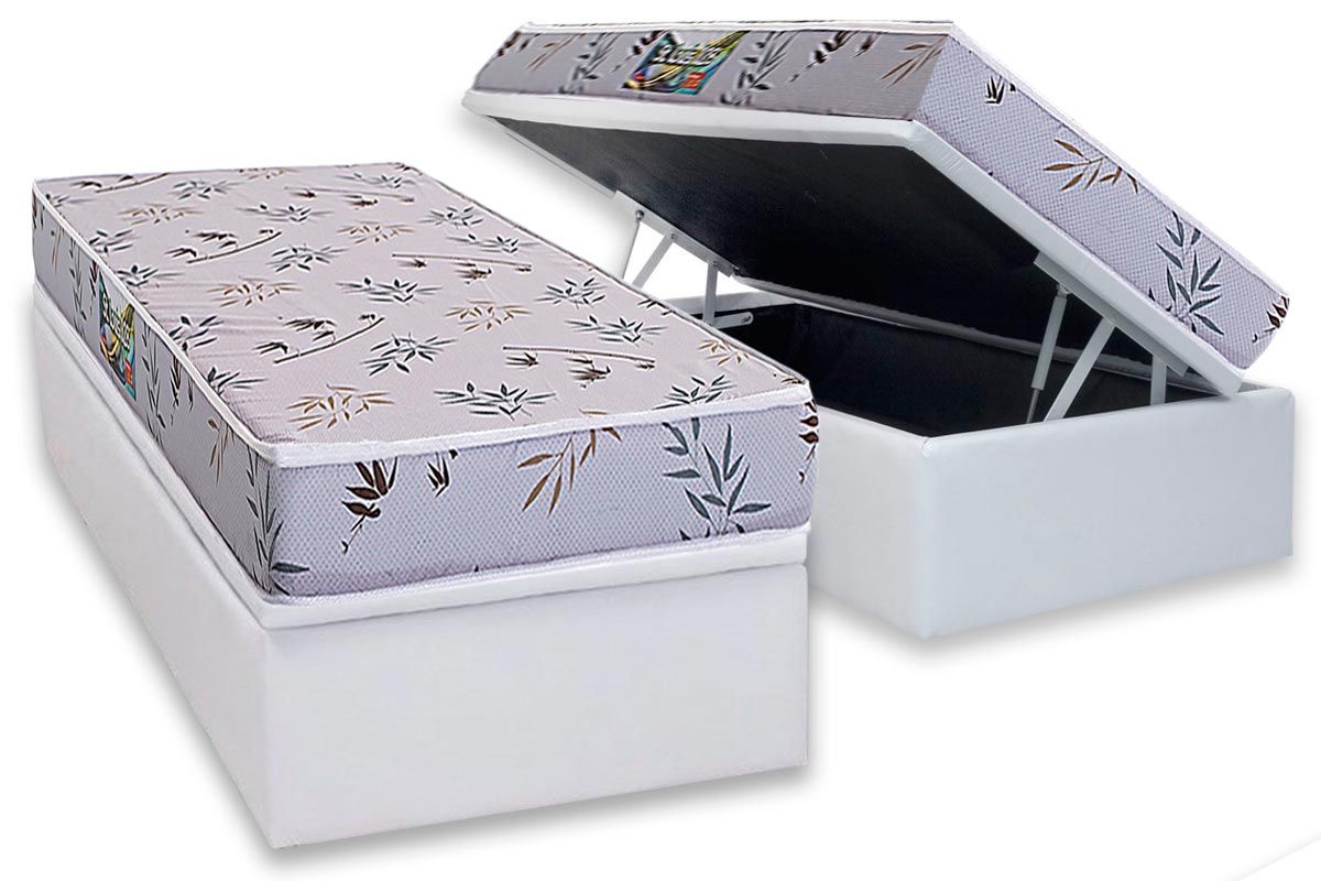 Cama Box Baú CRC +Colchão Espuma D28 St Louis Herval