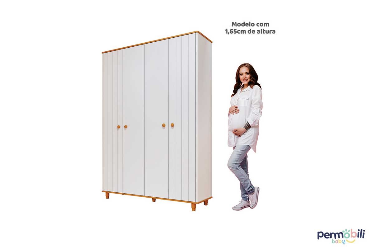 Quarto Infantil Completo Cupcake 4 Peças (Guarda Roupa+Cômoda+Berço+Estante) QI103 Permóbili Baby