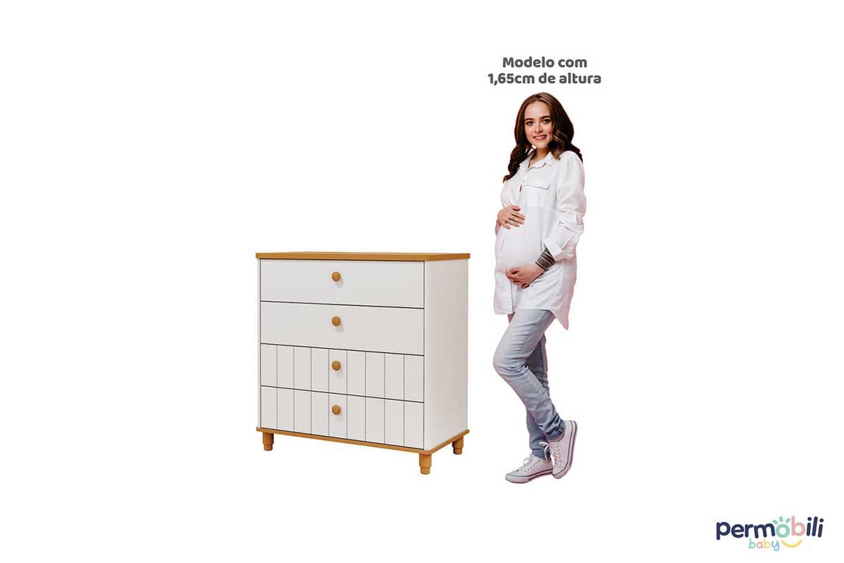 Quarto Infantil Completo Cupcake 4 Peças (Guarda Roupa+Cômoda+Berço+Estante) QI103 Permóbili Baby