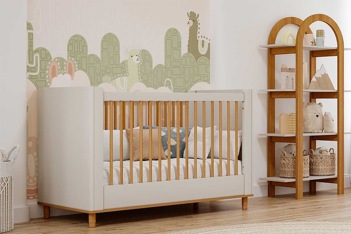 Quarto Infantil Completo Cupcake 2 Peças (Berço+Estante) QI104 - Permóbili Baby
