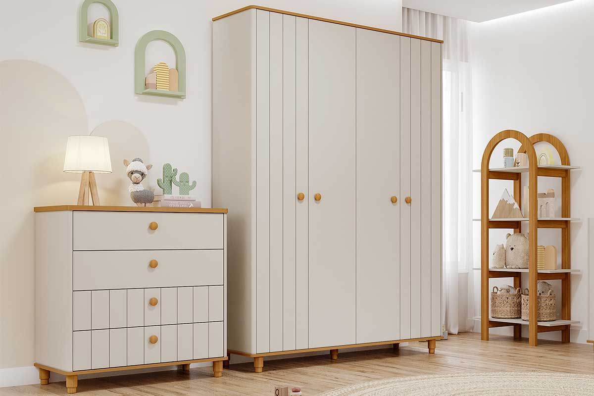 Quarto Infantil Completo Cupcake 2 Peças (Guarda Roupa+Cômoda) QI105 Permóbili Baby