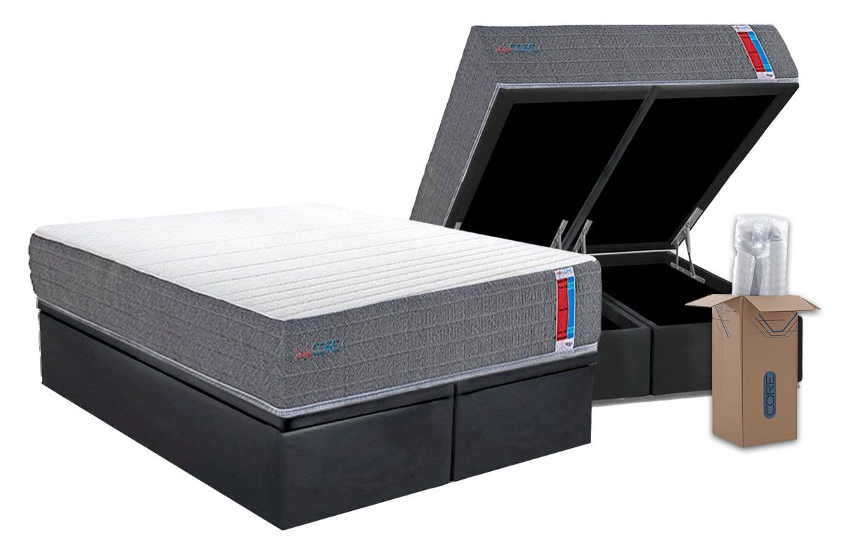 Cama Box Baú CRC +Colchão D28 Single Core Herval