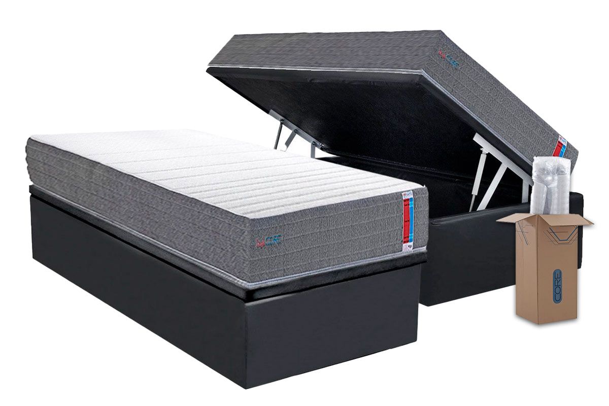 Cama Box Baú CRC +Colchão D28 Single Core Herval