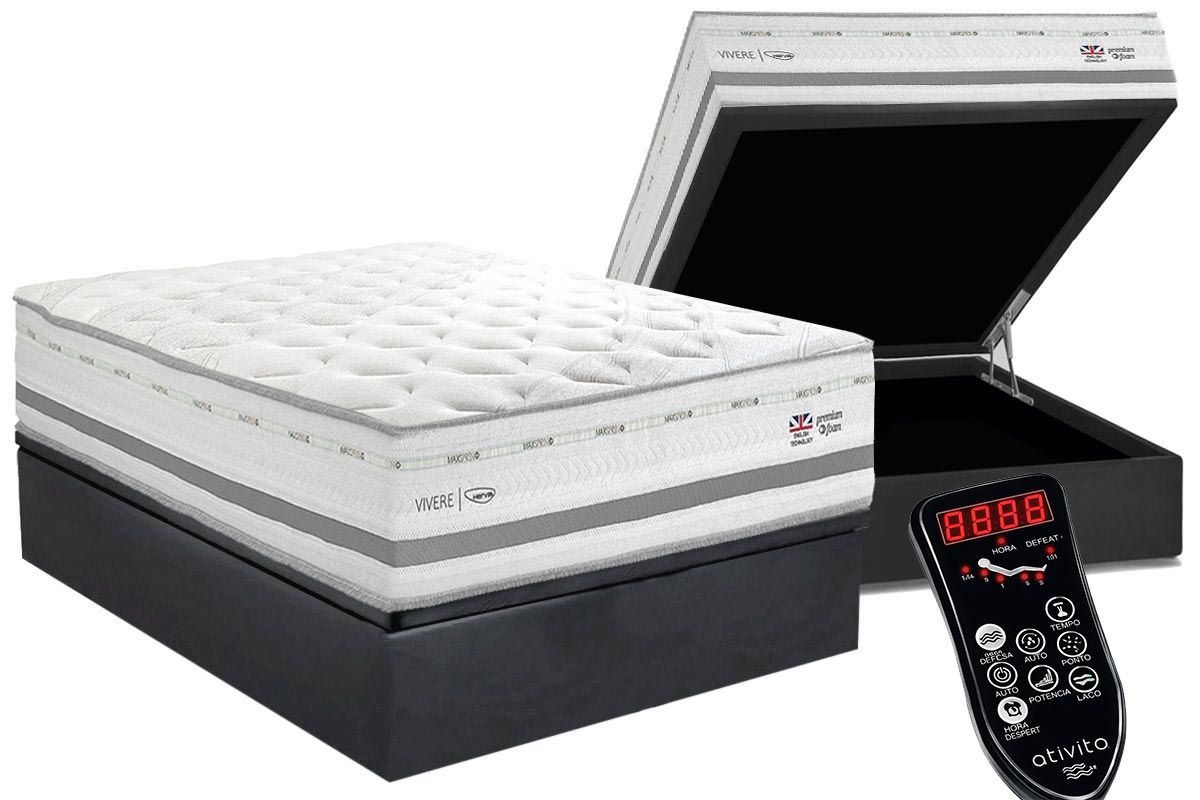 Cama Box Baú CRC +Colchão c/Massagem Roma Herval