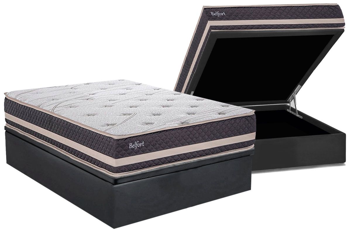 Cama Box Baú CRC +Colchão Ortopédico Belfort Herval