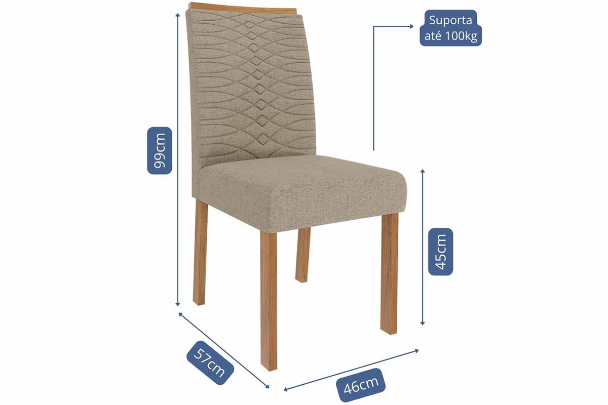 Sala Jantar Mesa Ágata Tampo Madeirado c/ Vidro 180x90cm e 6 Cadeiras Clarice - Cimol