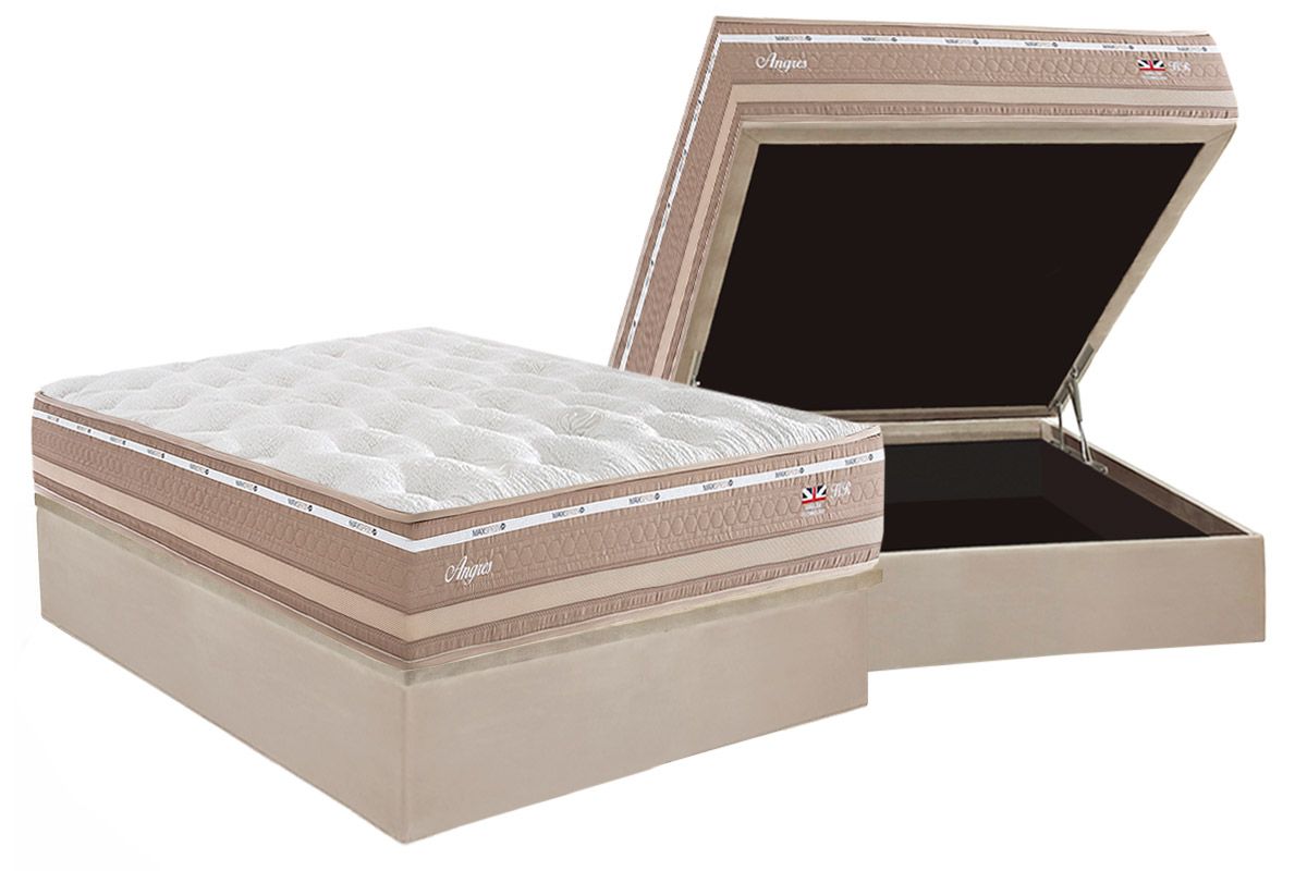 Cama Box Baú CRC +Colchão Molas Angres Herval