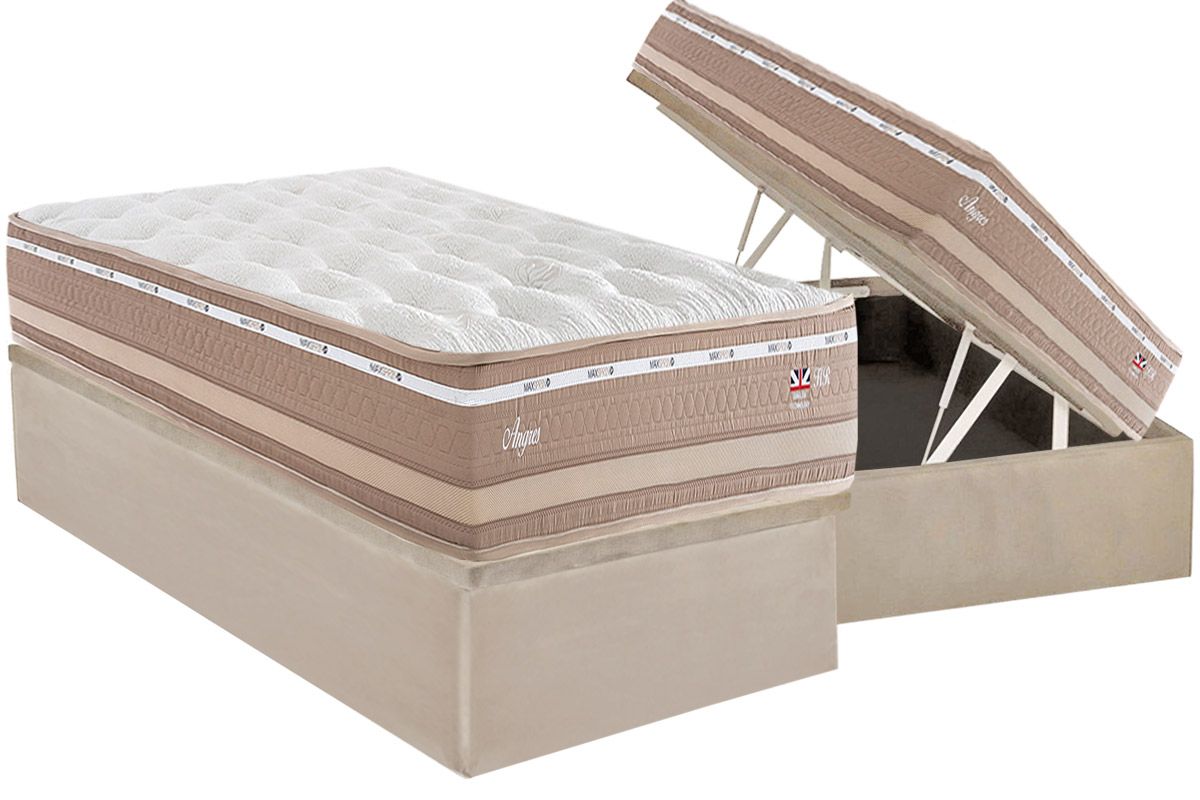 Cama Box Baú CRC +Colchão Molas Angres Herval