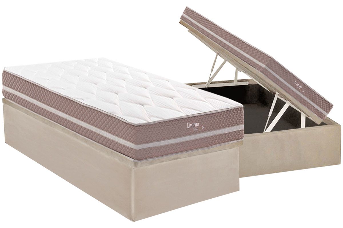 Cama Box Baú CRC +Colchão Molas Livorno Herval