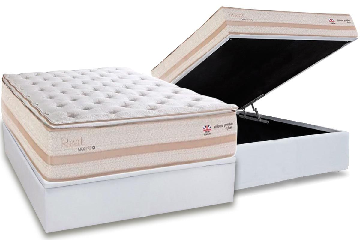 Cama Box Baú CRC +Colchão Molas Real Herval