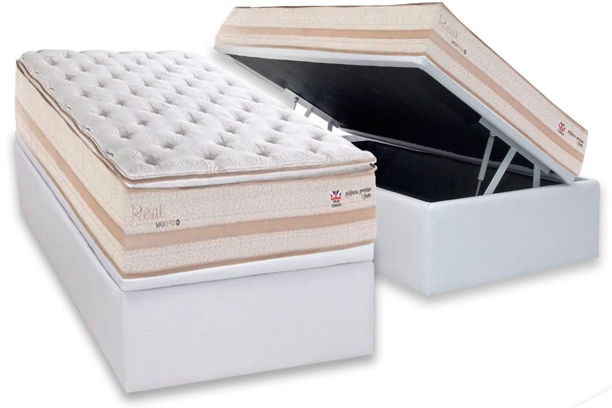 Cama Box Baú CRC +Colchão Molas Real Herval