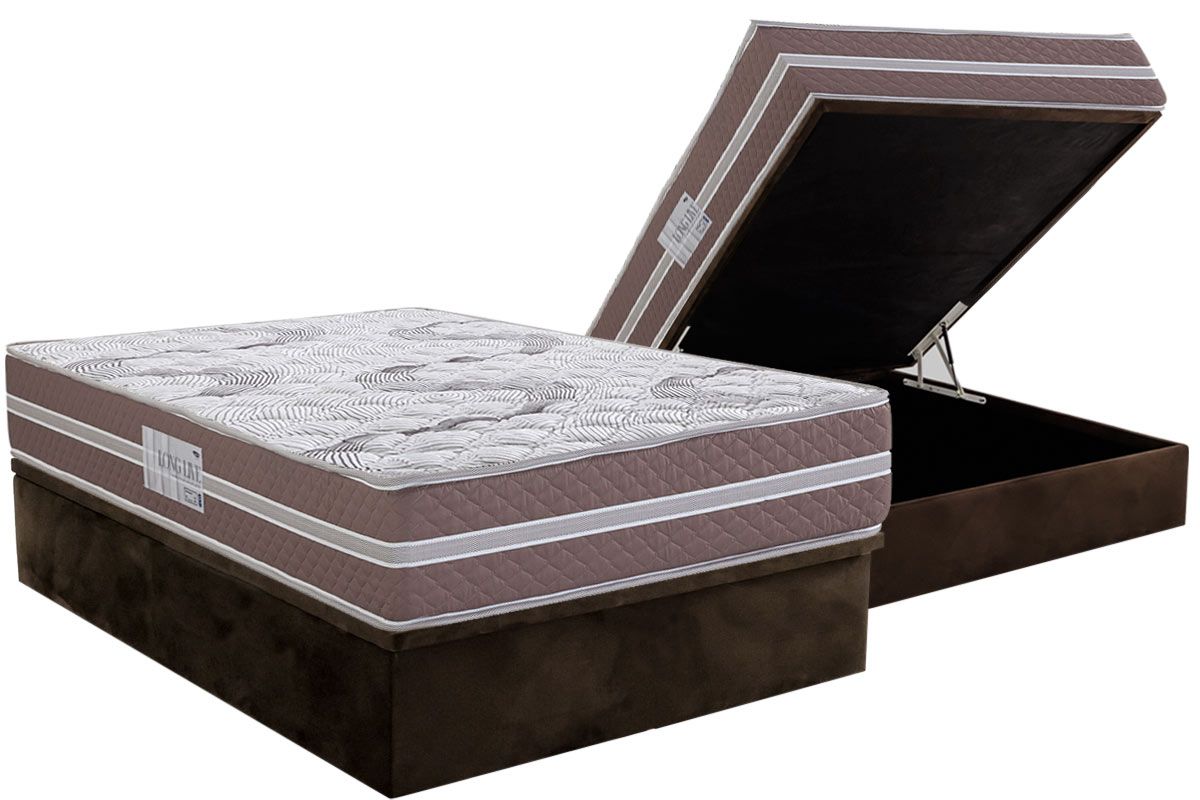Cama Box Baú CRC +Colchão Espuma D33 LongLive Herval
