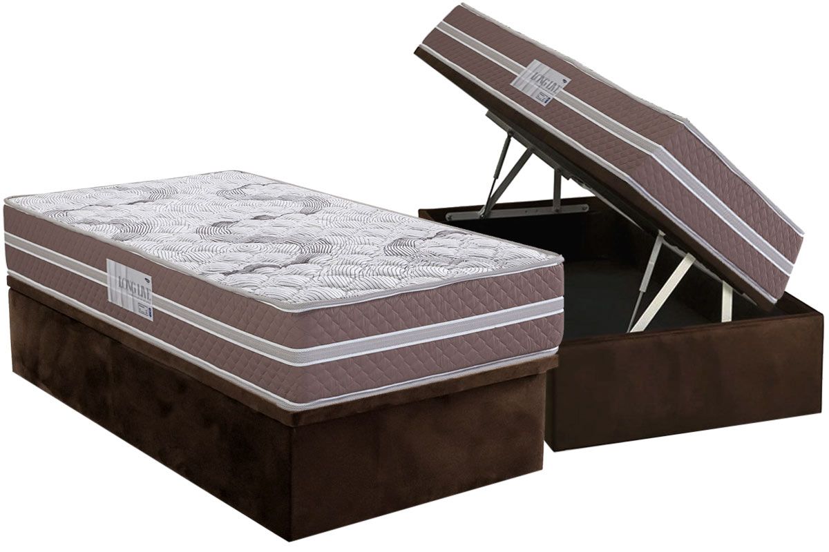 Cama Box Baú CRC +Colchão Espuma D33 LongLive Herval