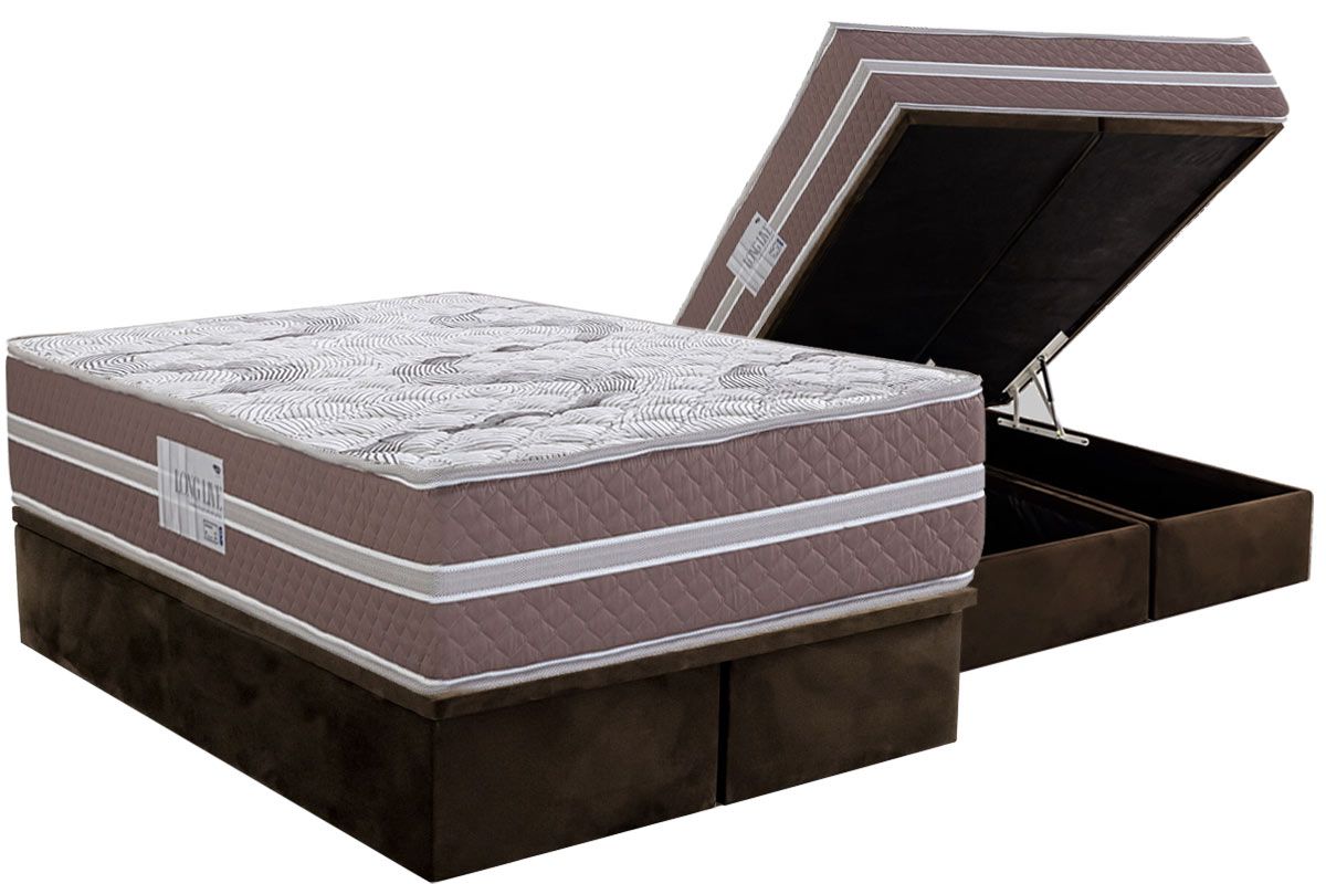Cama Box Baú CRC +Colchão Espuma D33 LongLive Herval