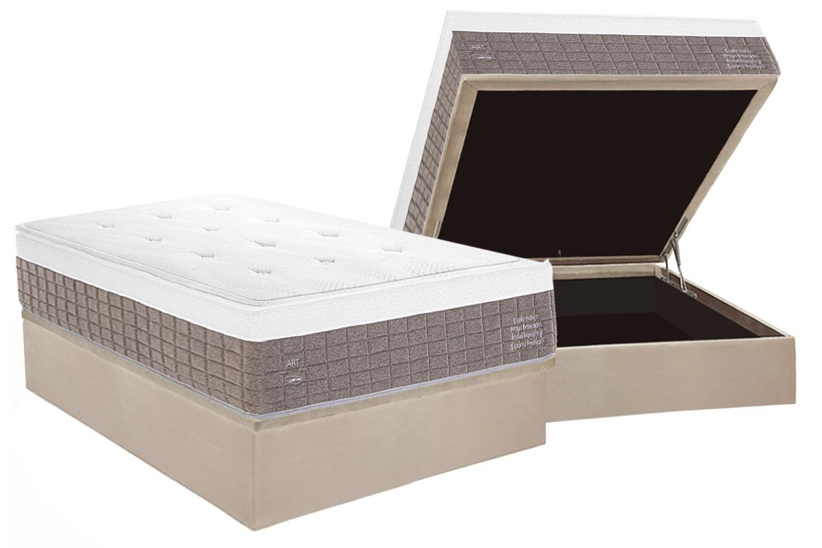 Cama Box Baú CRC +Colchão Molas C1784 Herval