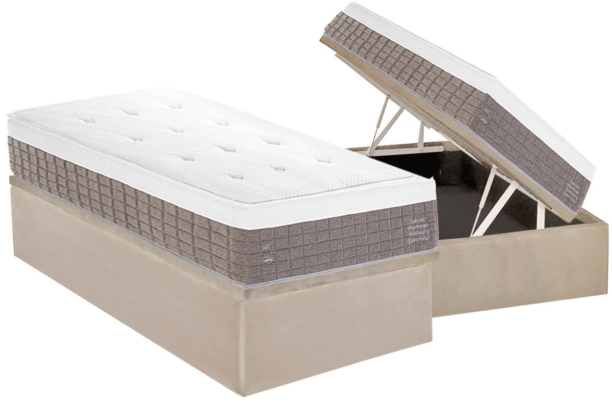 Cama Box Baú CRC +Colchão Molas C1784 Herval