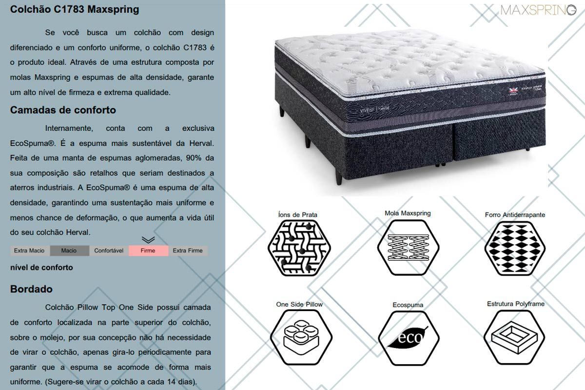 Cama Box CRC +Colchão Molas C1783 Herval