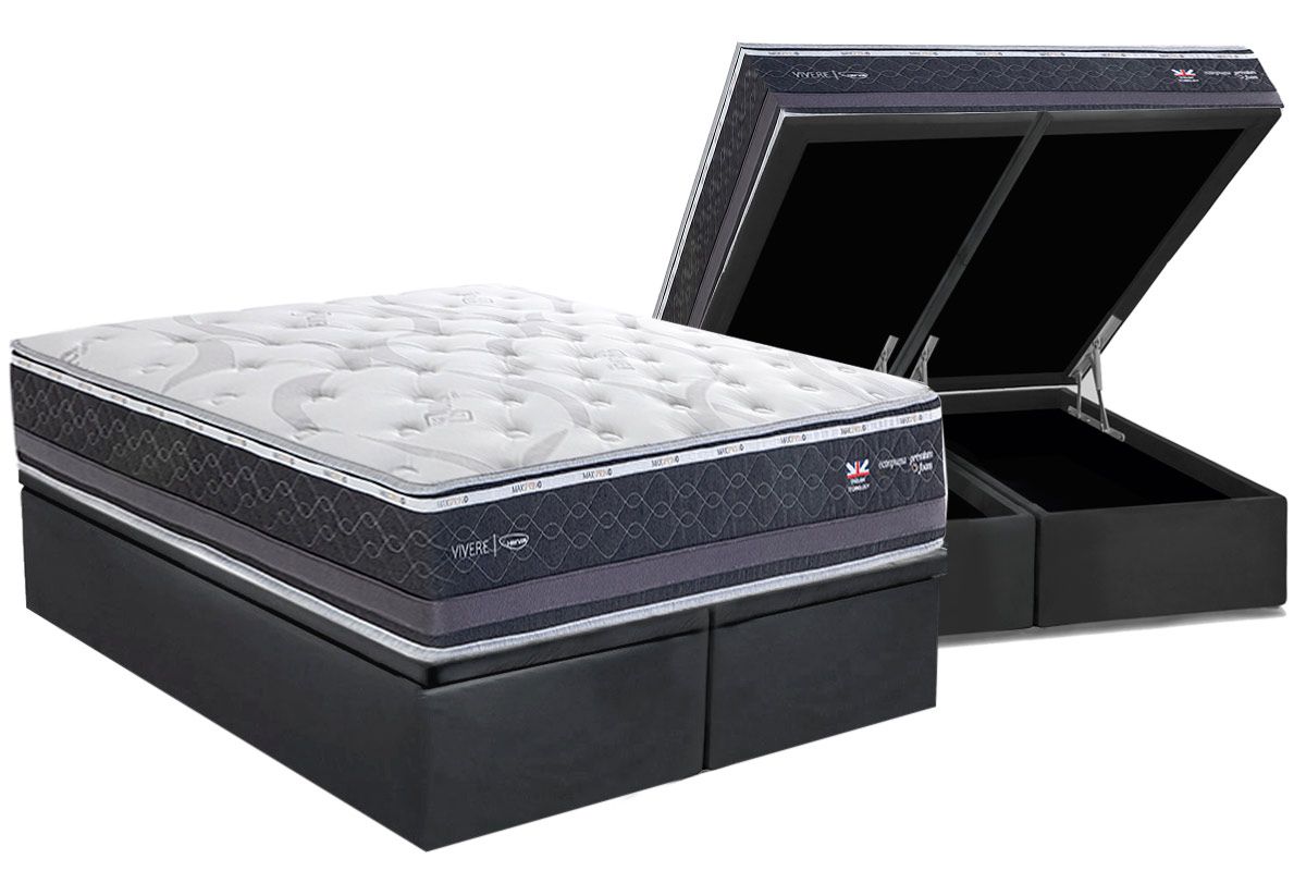 Cama Box Baú CRC +Colchão Molas C1783 Herval