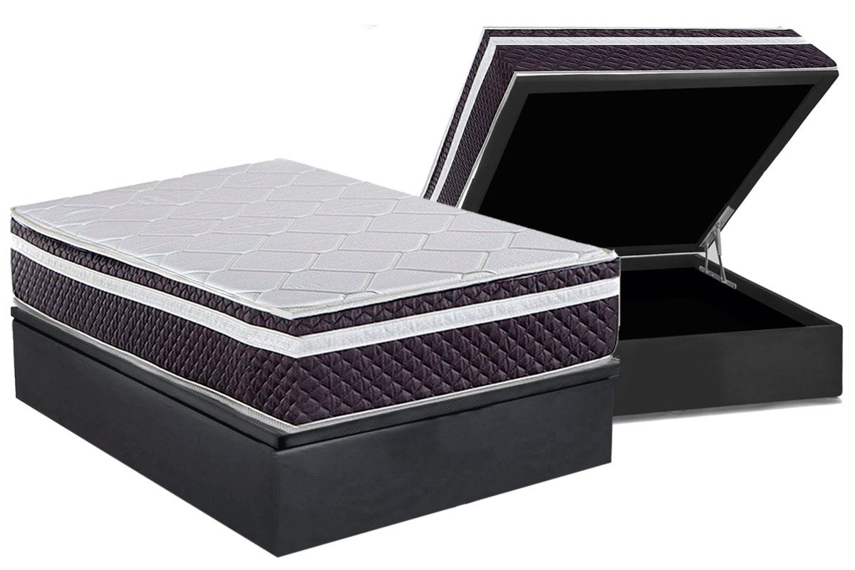 Cama Box Baú CRC +Colchão Molas Madrid C1789 Herval