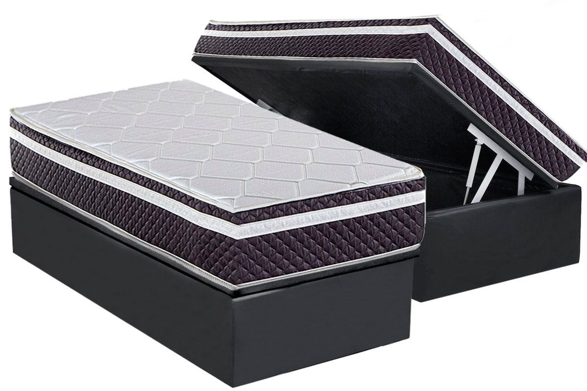 Cama Box Baú CRC +Colchão Molas Madrid C1789 Herval
