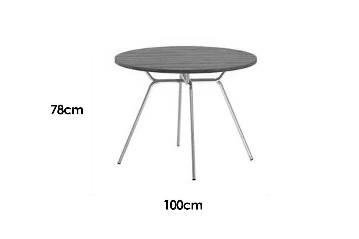 Sala Jantar Mesa 1588 Aço 100cm + 4 Cadeiras 154 - Carraro