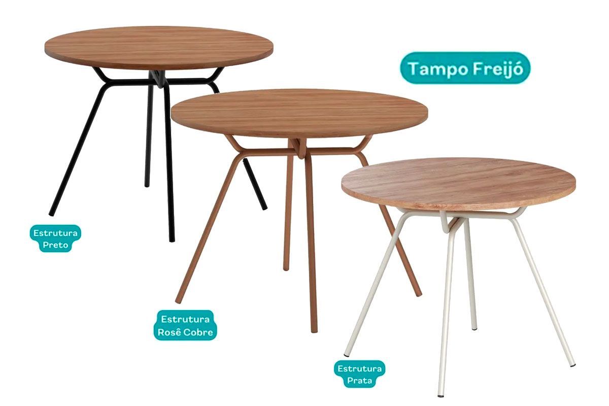 Sala Jantar Mesa 1588 Aço 100cm + 4 Cadeiras 154 - Carraro