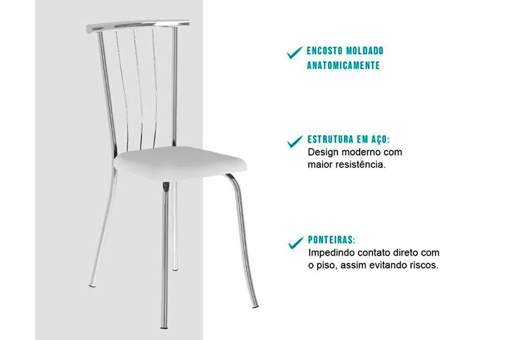 Cadeira Sala de Jantar 154 Aço Kit 4 Uni - Carraro