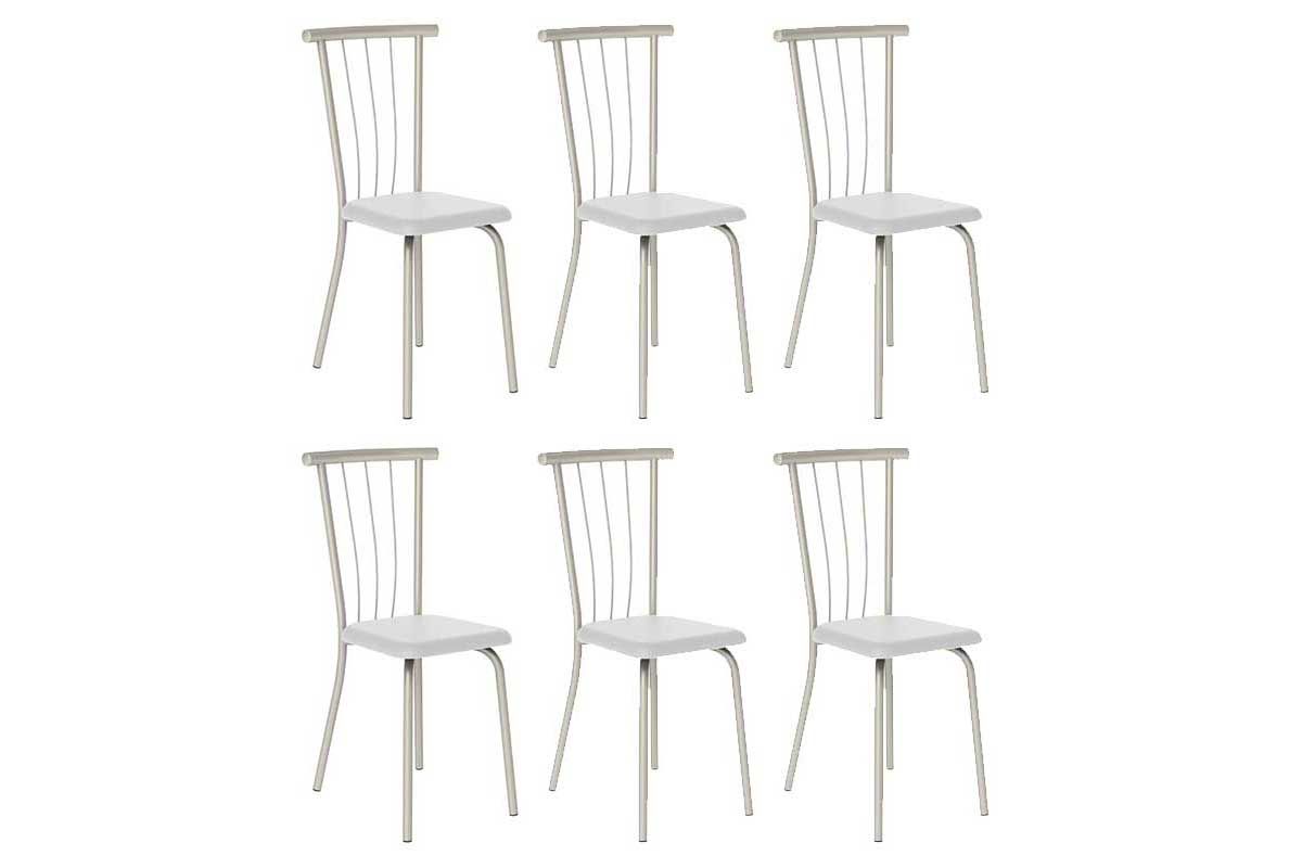 Cadeira Sala de Jantar 154 Aço Kit 6 Uni - Carraro