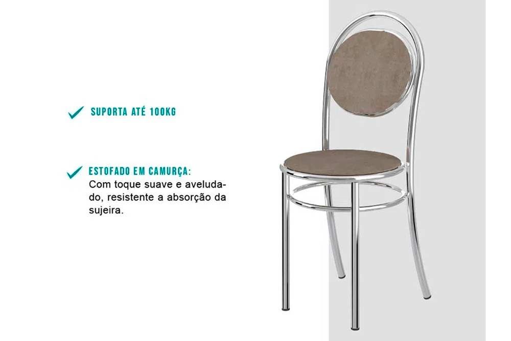 Cadeira Sala de Jantar 190 Aço Kit 4 Uni - Carraro