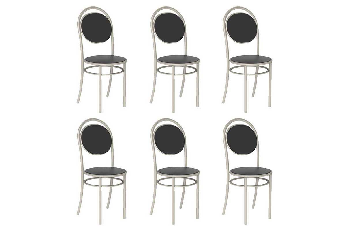 Cadeira Sala de Jantar 190 Aço Kit 6 Uni - Carraro