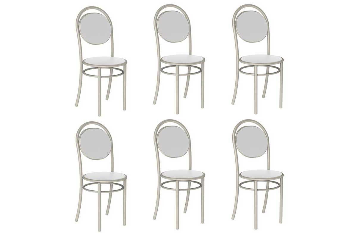 Cadeira Sala de Jantar 190 Aço Kit 6 Uni - Carraro