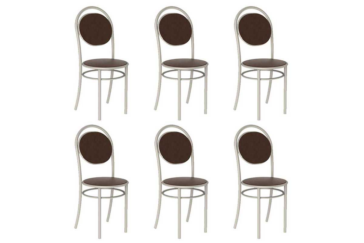 Cadeira Sala de Jantar 190 Aço Kit 6 Uni - Carraro