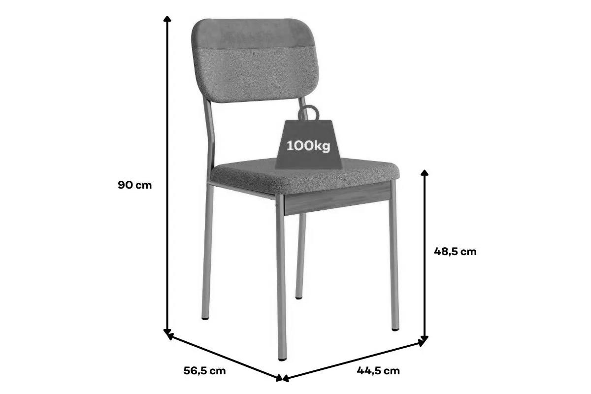 Cadeira Sala de Jantar Valle 1755 Aço Kit 6 Uni - Carraro