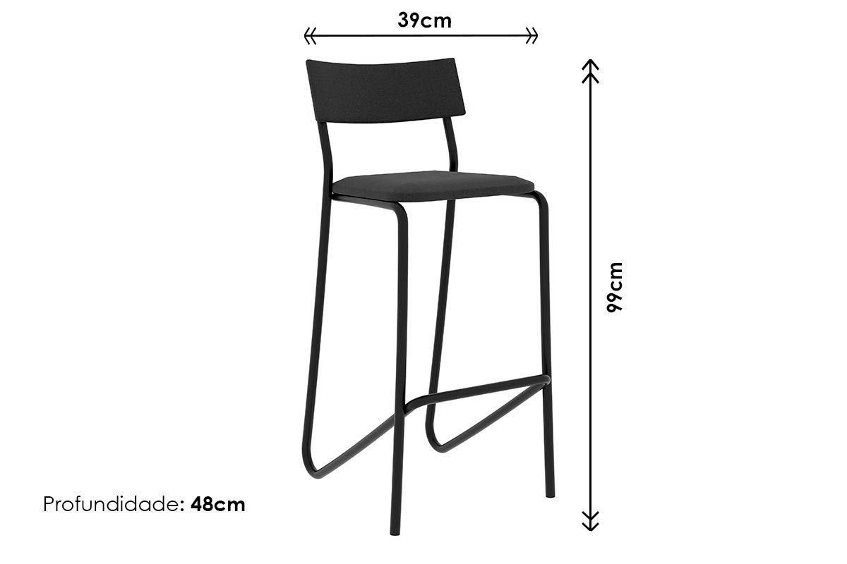 Banqueta Sala de Jantar Atlas 1747 Kit 4 Uni - Carraro