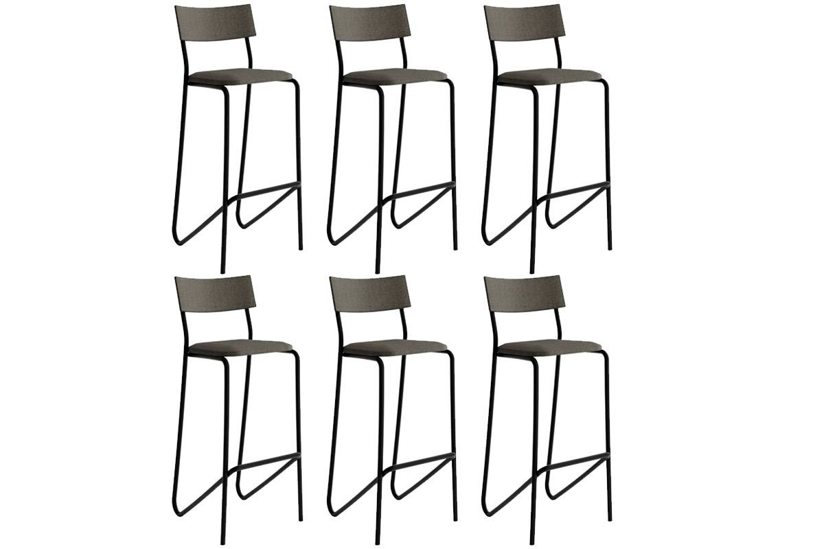 Banqueta Sala de Jantar Atlas 1747 Kit 6 Uni - Carraro