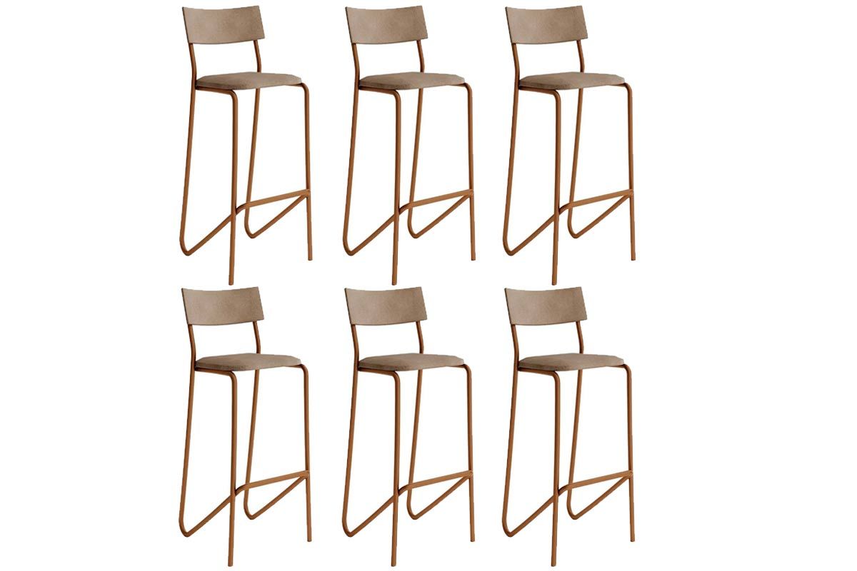 Banqueta Sala de Jantar Atlas 1747 Kit 6 Uni - Carraro
