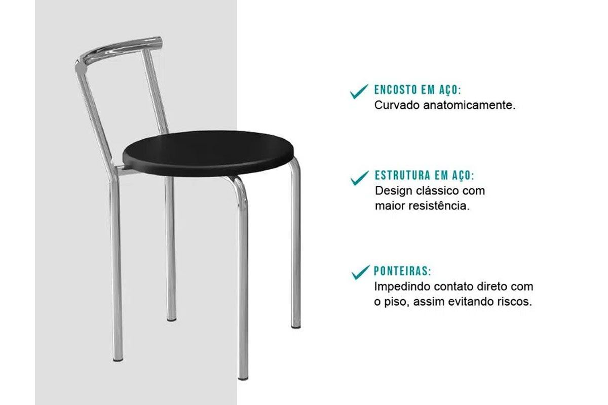 Banqueta Sala de Jantar 105 Kit 6 Uni - Carraro