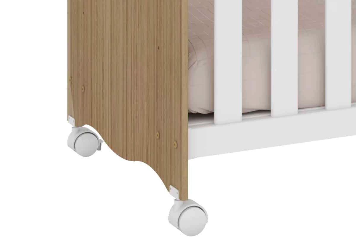 Quarto Infantil Completo Uli 3 Peças (1GuardaRoupa+1Berço+1Cômoda) QI108 Peroba