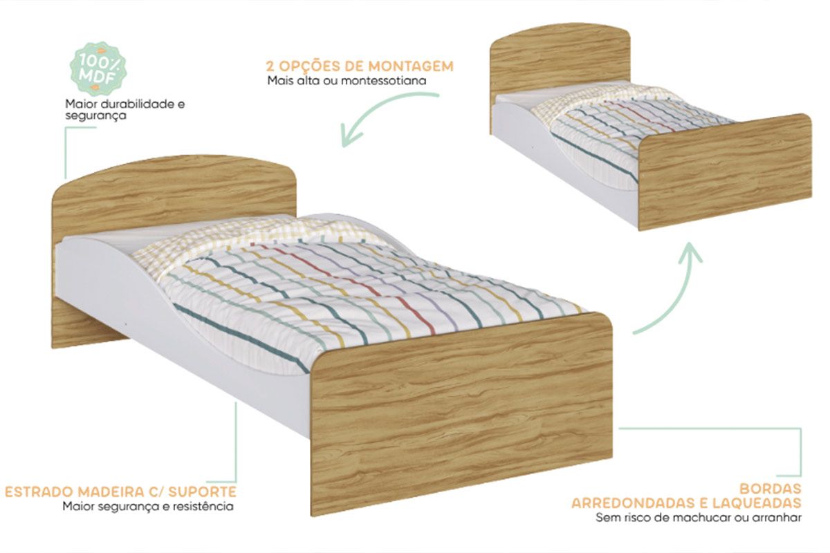 Mini Cama Infantil Lua - Peroba