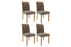 Cadeira Jantar Juliana Wood Kit 4 Un Cimol