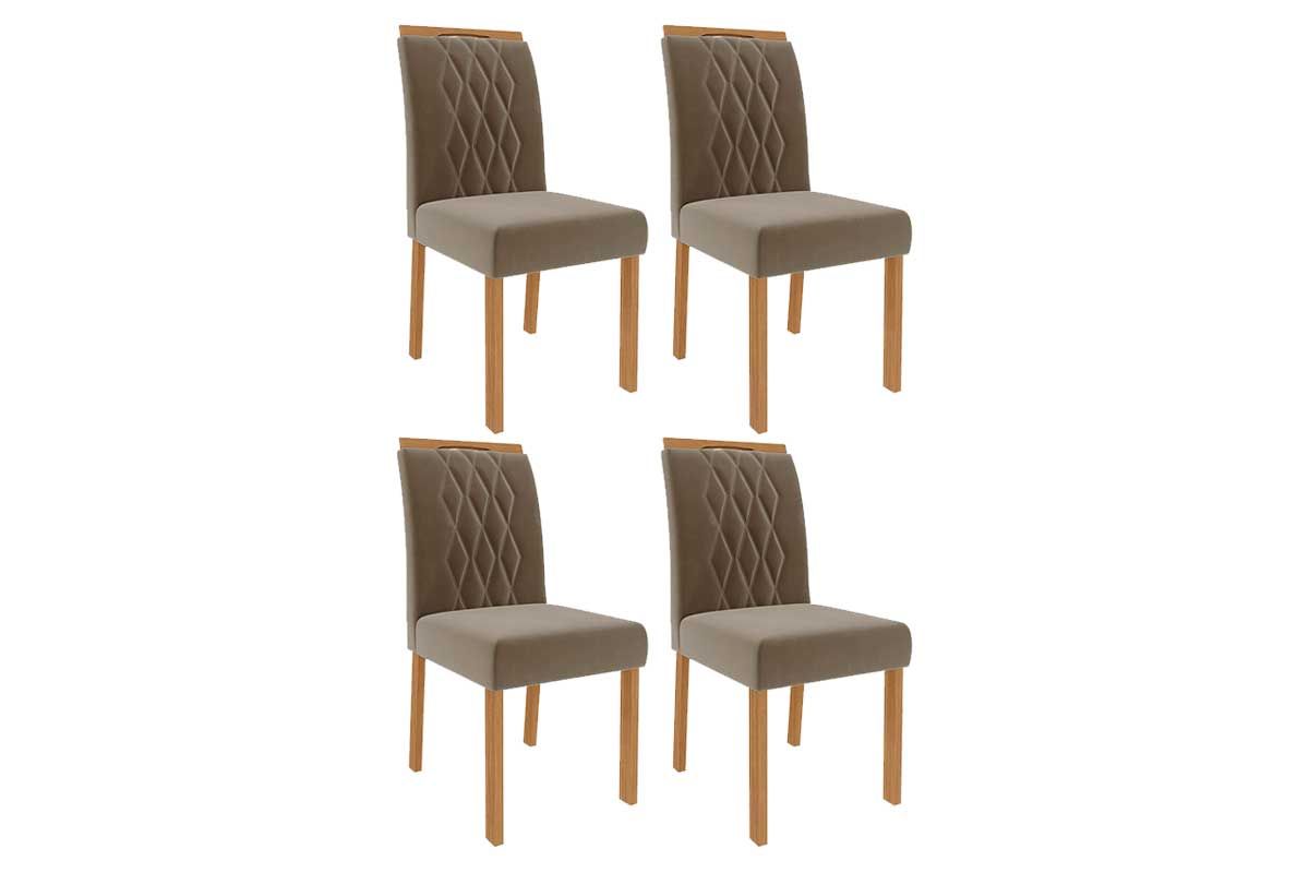 Cadeira Jantar Juliana Wood Kit 4 Un Cimol