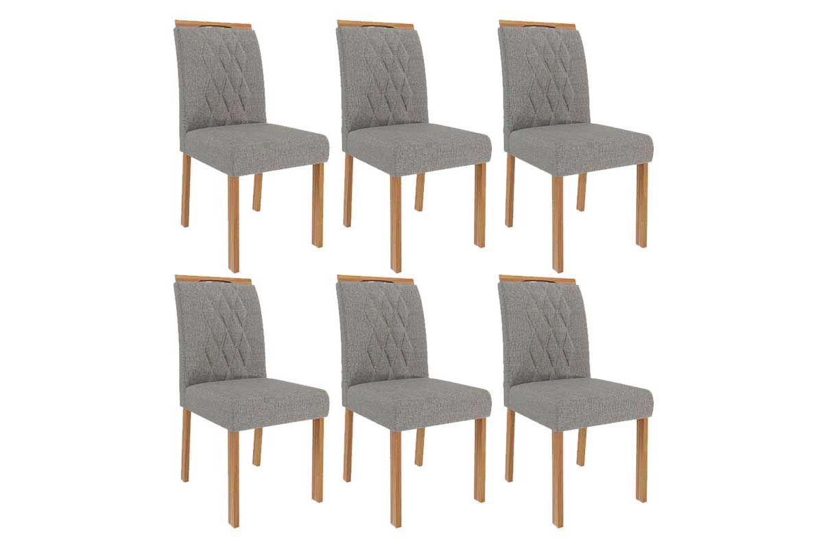 Cadeira Jantar Juliana Wood Kit 6 Un Cimol