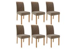 Cadeira Jantar Juliana Wood Kit 6 Un Cimol
