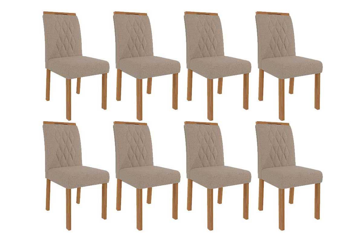 Cadeira Jantar Juliana Wood Kit 8 Un Cimol