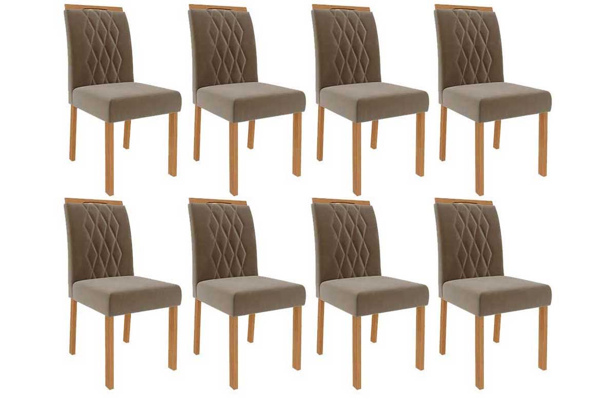 Cadeira Jantar Juliana Wood Kit 8 Un Cimol