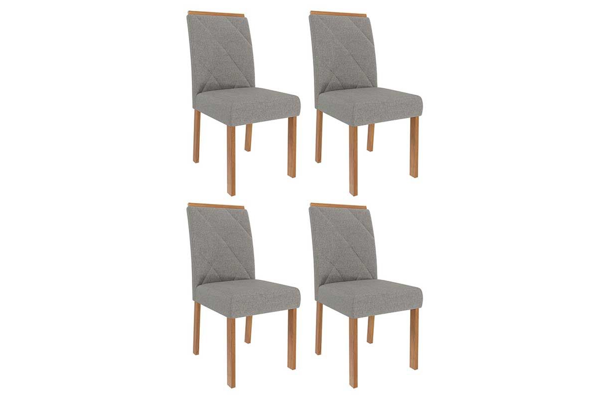 Cadeira Jantar Fernanda Wood Kit 4 Un Cimol