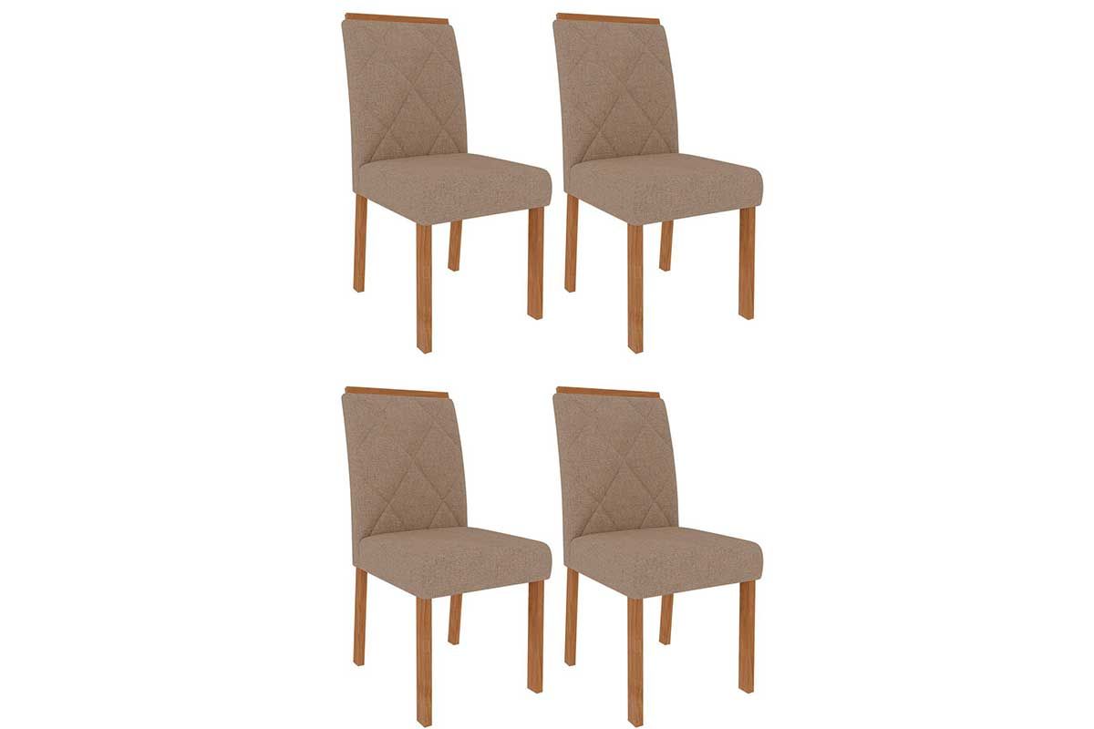 Cadeira Jantar Fernanda Wood Kit 4 Un Cimol