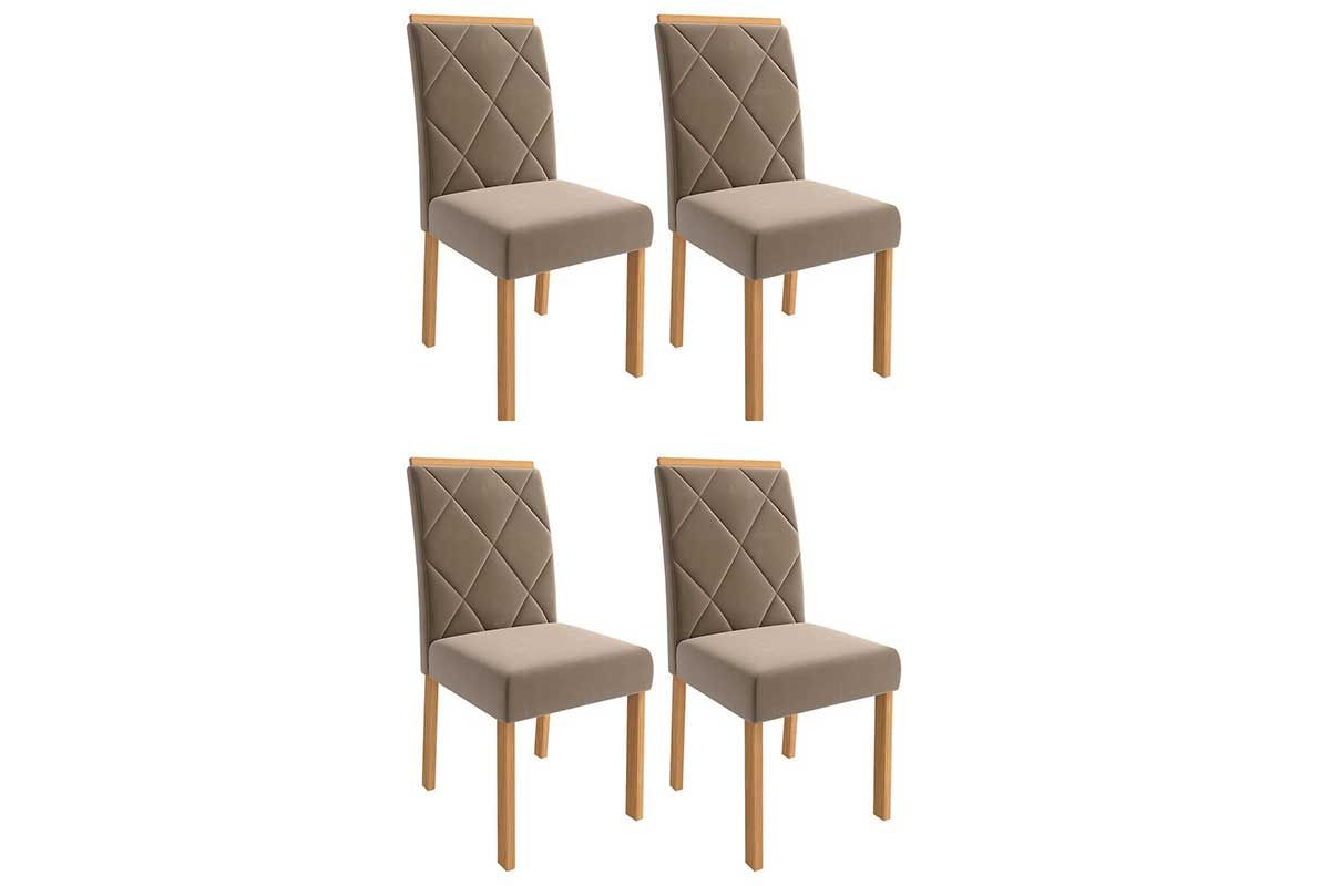 Cadeira Jantar Fernanda Wood Kit 4 Un Cimol